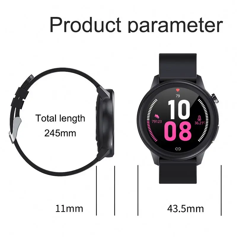 Amazon OEM Customized smart watch Body Temperature ECG PPG blood oxygen health care smart watch E80 smart Bracelet