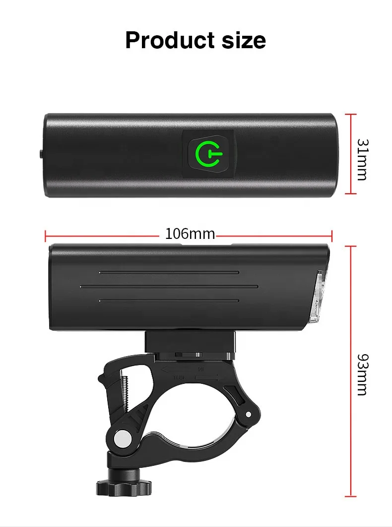 Multifunction Rechargeable Bicycle Lights Large Capacity 1500/2000mah Front Lamp Motion Sensor Light