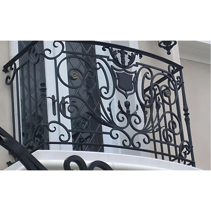 Modern Design Metal Staircase Wrought Iron Steel Stair French Balcony Railing Competitive Prices for Wrought Balcony Railings