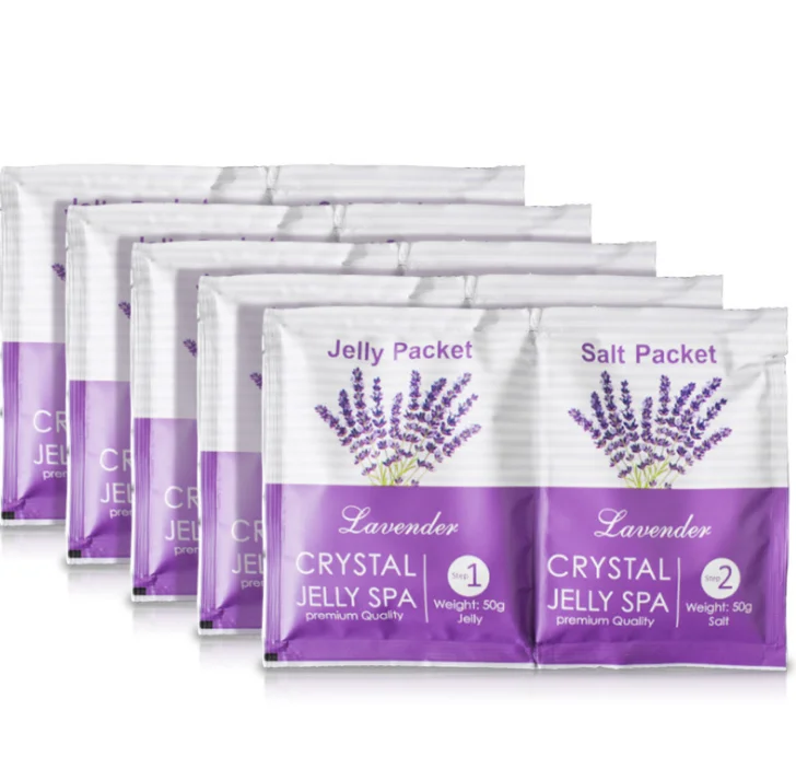 Lavender Crystal Jelly Foot Soak DIY Foot Jelly Powder Spa Soften Whiten Foot Bath Salt Scrub OEM jelly spa Pedicure