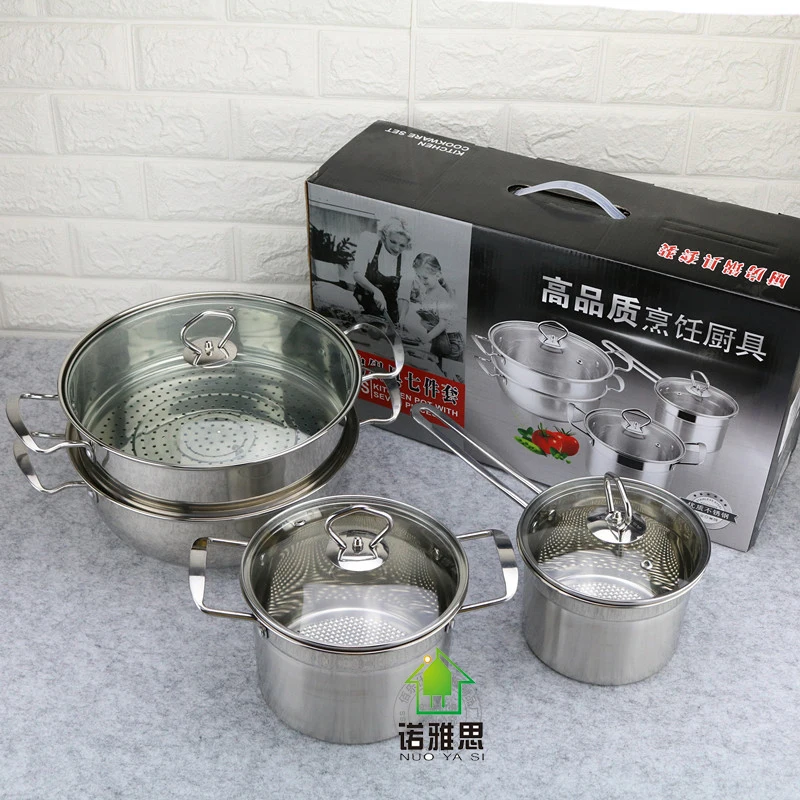 Stainless steel Korean six-piece pan multi-purpose non-stick kitchen set