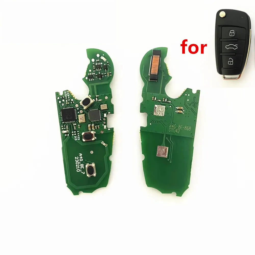 PCB 3-кнопочный складной Автомобильный Дистанционный ключ FSK 868 мГц 433 8E чип для Audi Q7 B7 Q3 A3 TT A2 A8 A6 A6L A4 4F0837220R без ключа