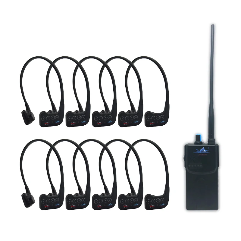 
Open Water Zone Waterproof Wireless Swimming Coaching Bone Conduction Headset*10 and Transmitter*1 1km Long Working Distance 