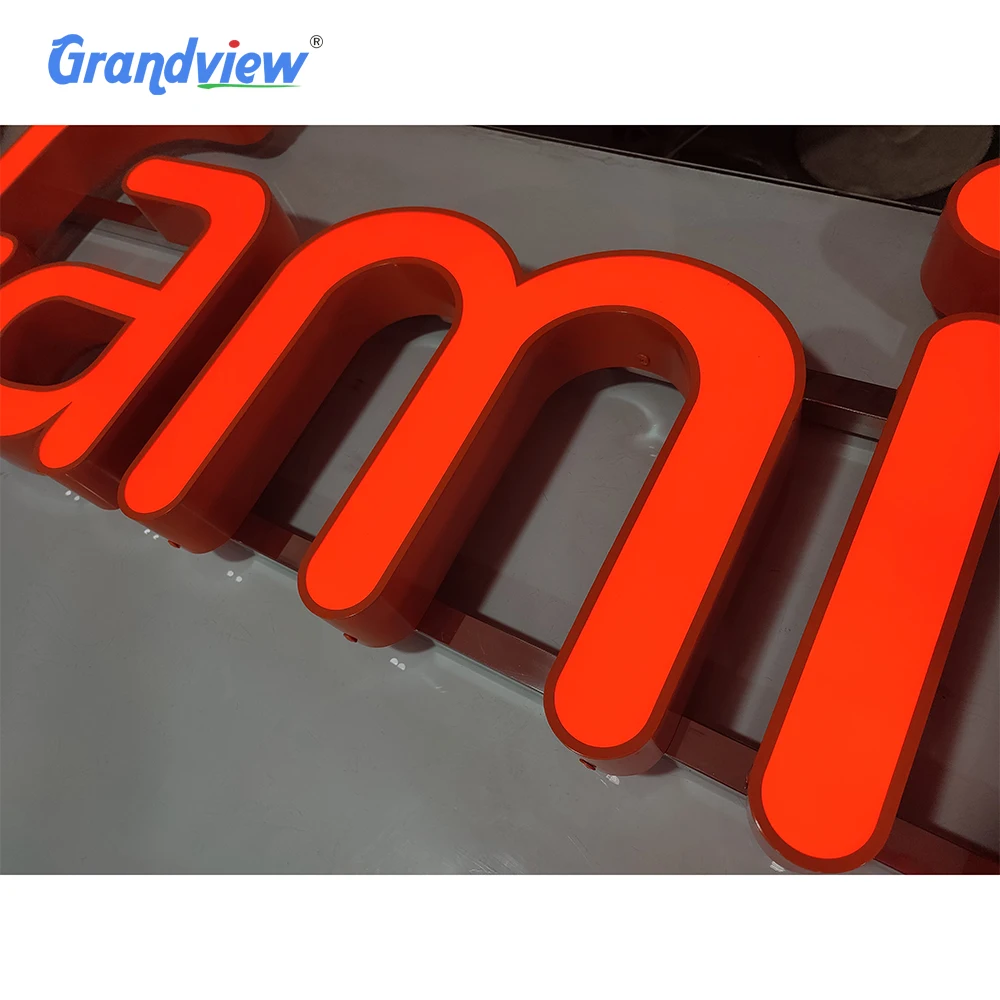 Custom business logo Shop advertising spread acrylic stones letter sign home wall letter signs illuminated front lit channel led