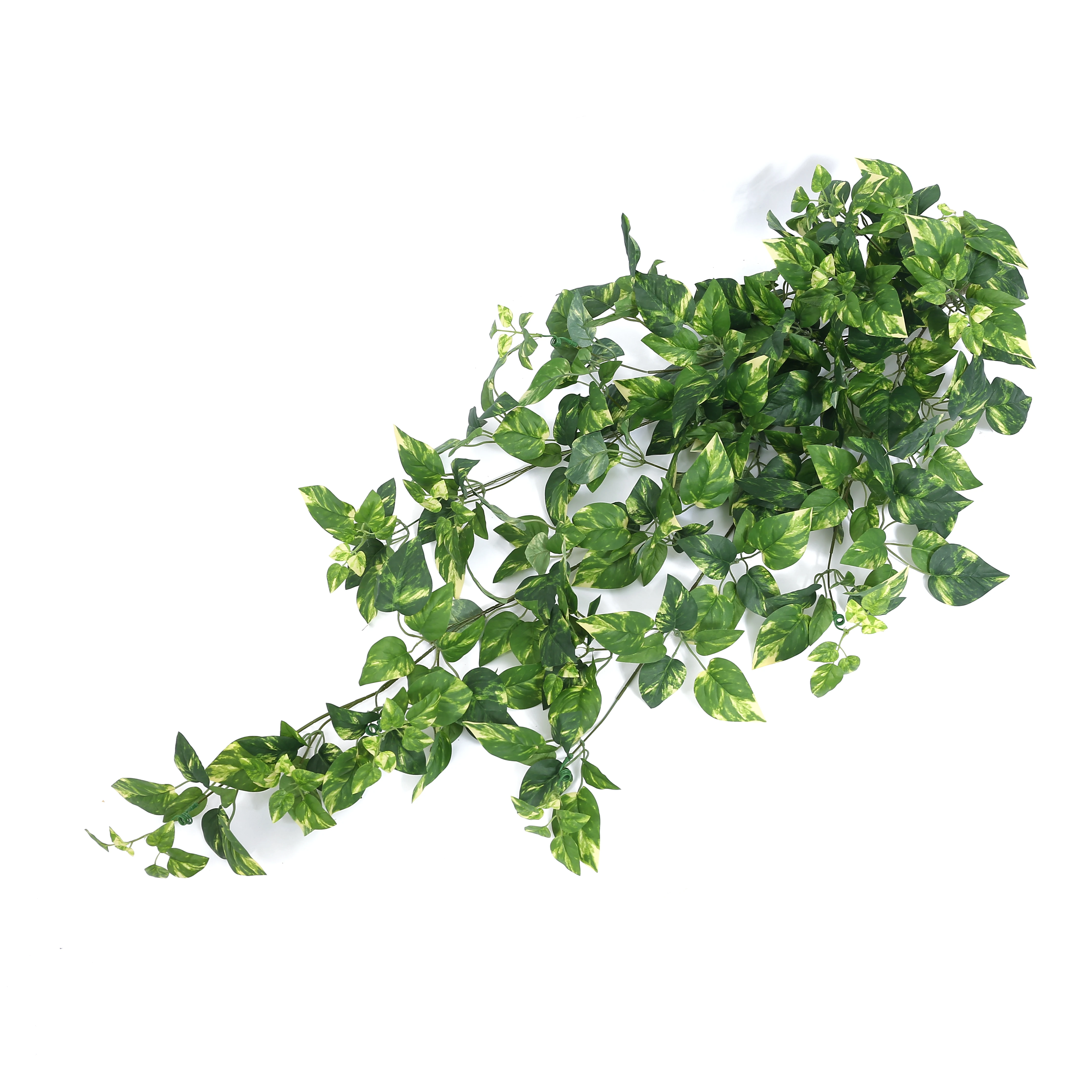 Faux Green Decorative Leaves Party Garland Plastic Coated Dieffenbachia Vines Artificial Leaf Wall Hanging Plants Vine