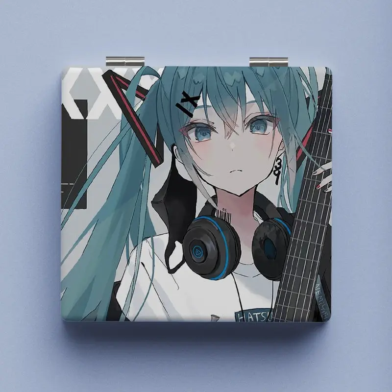 anime beauty kawayi girl Hatsune Miku mirror double sided portable foldable makeup mirror mini pocket mirror
