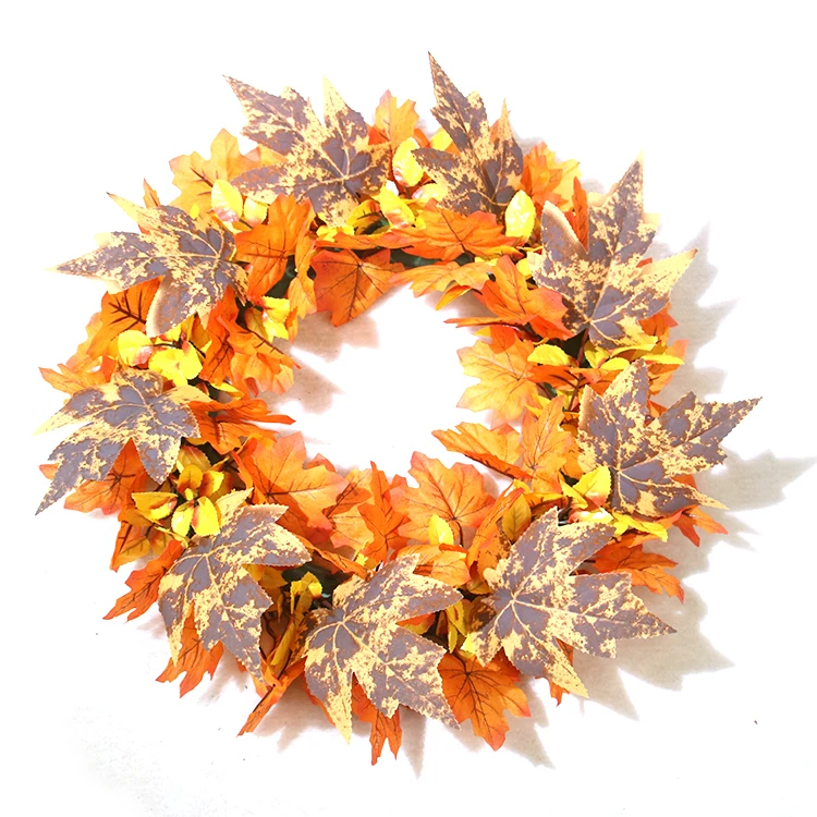Factory hot sale autumn artificial pine leaf front door hanging garland artificial luxury indoor and outdoor Halloween deco