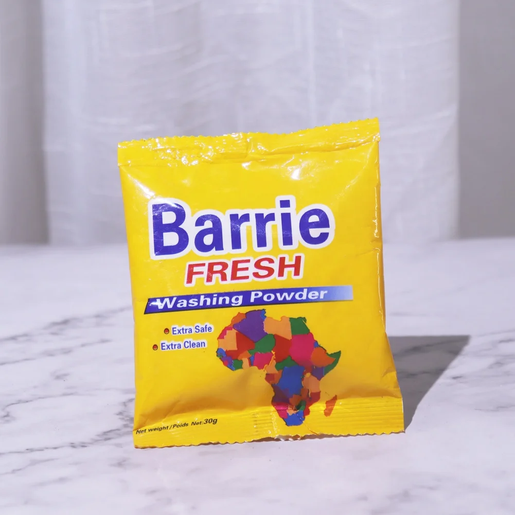 Small Sachet packing 30g 35g Laundry Detergent Powder clean bright fresh for hand wash, front and top loading washing machine