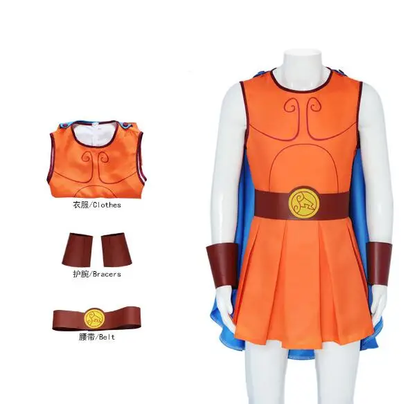 ecowalson Anime Hercules Cosplay Costume  Men Superhero Cape Uniform Fancy Dress Up Halloween Carnival Stage Performance Clothes