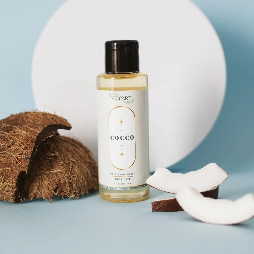 PURE NOURISHING COCONUT OIL  Rich in vitamins Useful for hair health and reduces skin dehydration 250 ml Biocare Made in Italy