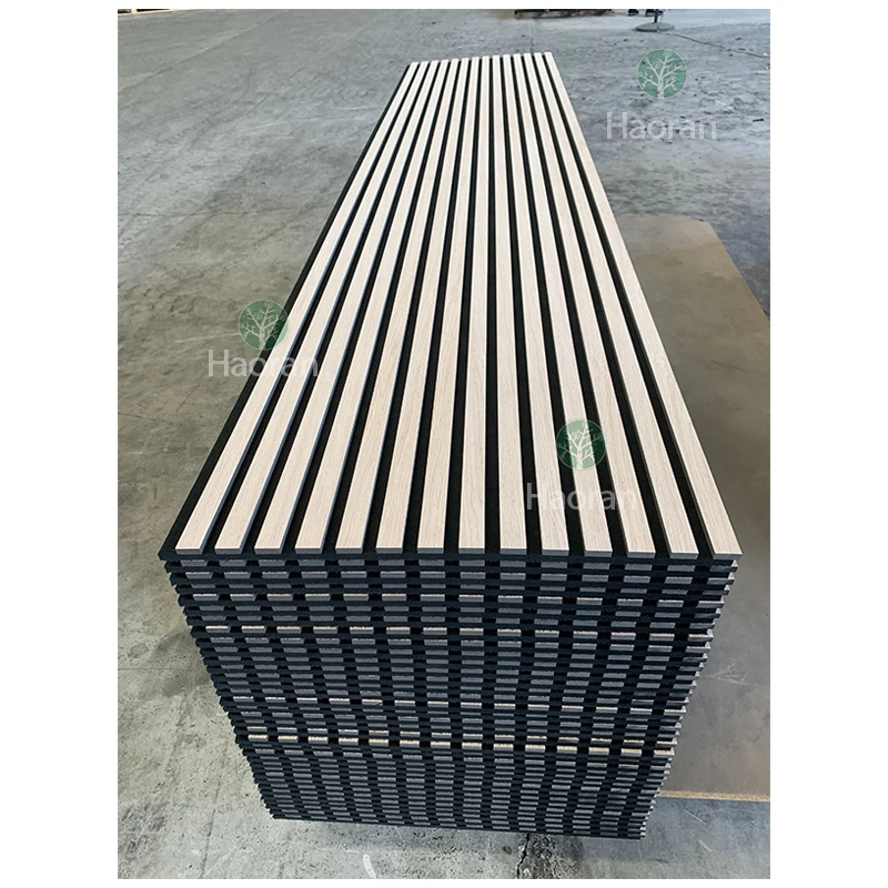 High quality soundproof wall panels MDF akupanel wood slatted wall acoustic felt panels for interior decoration Wall And Ceiling