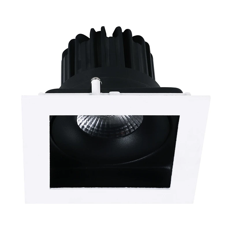 DC37V Traditional Ceiling Recessed LED Anti-Glare Downlight 7W White Black Dimmable Square Downlight