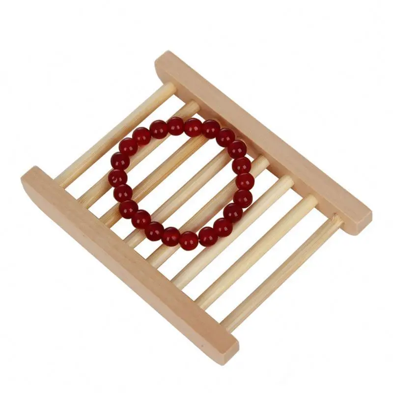 Natural Bamboo Wooden Soap Dishes Wooden Soap Tray Holder Storage Soap Rack Plate Box Container for Bath Shower Bathroom