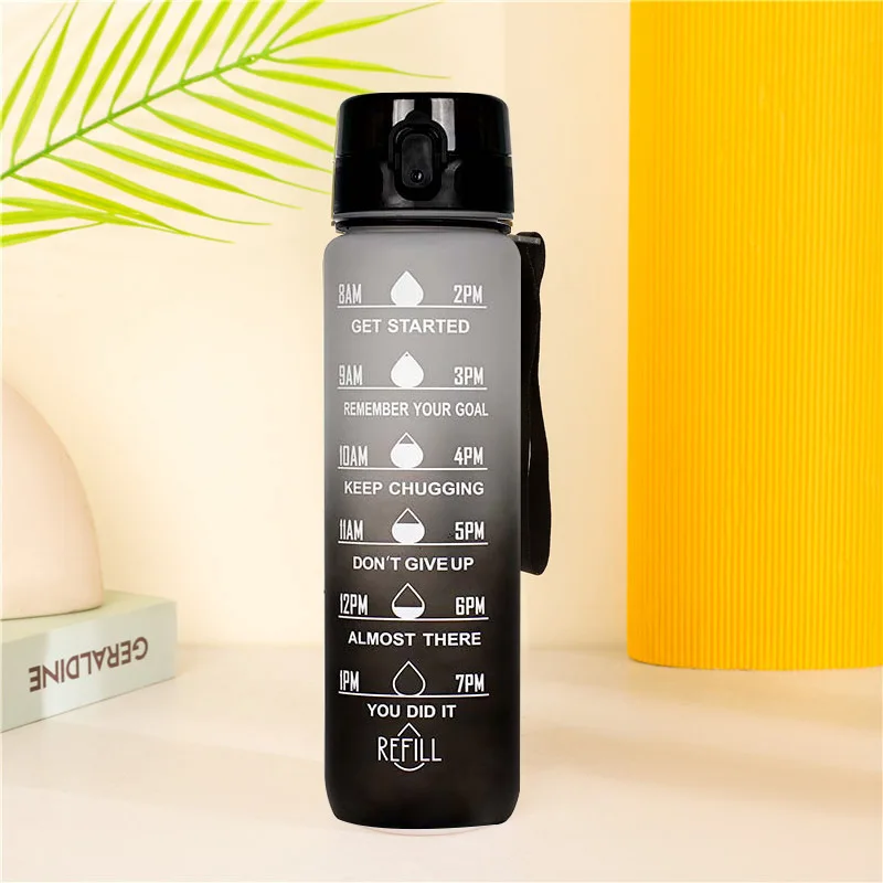 Top Seller Plastic Water Jug Bottle Custom LOGO 1050ml Motivational Tritan 1L Sports Tritan Water Bottle