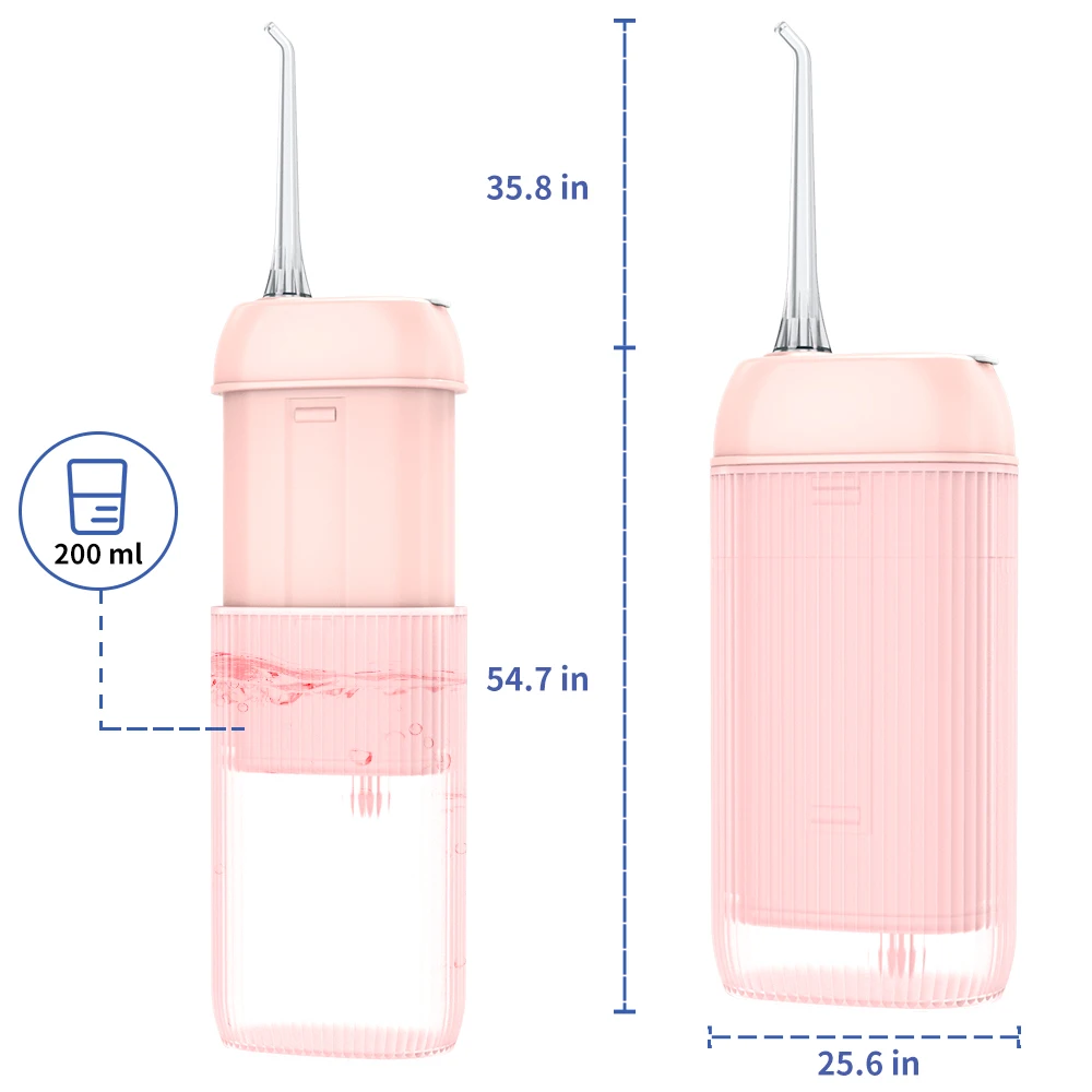 Dental Care Water Flosser for Teeth 200ml Water Tank Dental Jet Waterproof Electric Mini Cordless Oral Irrigator