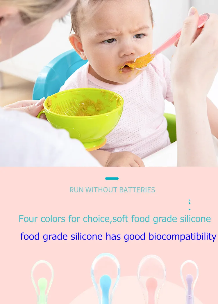 OKSILICONE Baby Feeding Spoon BPA Free Soft Silicone Spoon For Infant Feeding