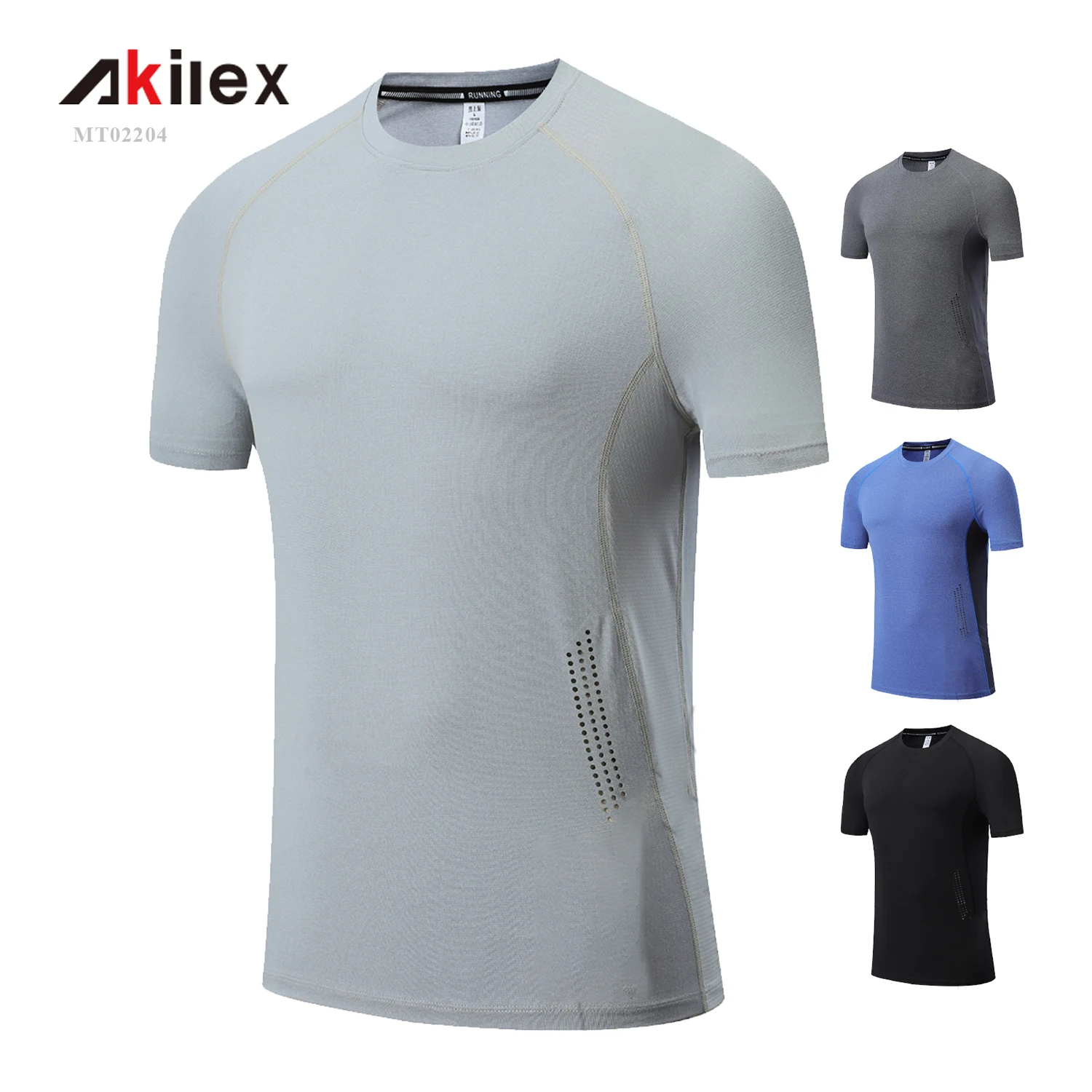 Новейший дизайн на заказ, Высококачественная Мужская одежда для бега AKILEX, спортивная одежда для тренажерного зала, тренировочные футболки