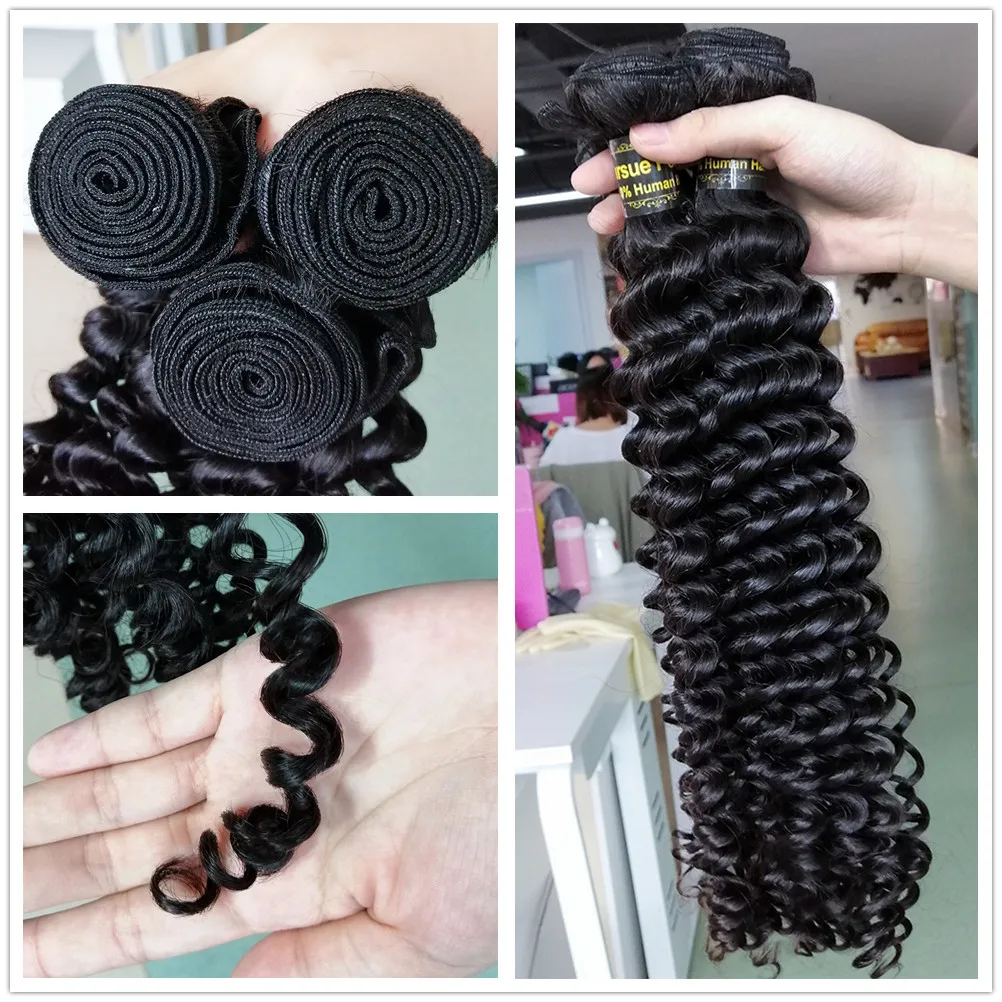 JP Hair 100% Human Hair Deep Wave Virgin Remy Hair,wholesale cuticle aligned hair,double drawn virgin hair