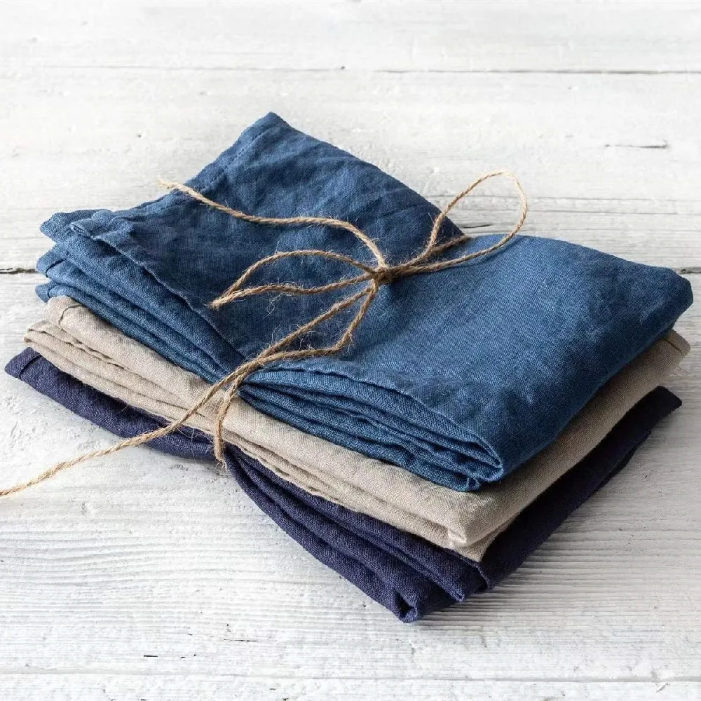 Natural Linen Napkin Rustic wedding table Decoration Linen Viscose Napkin