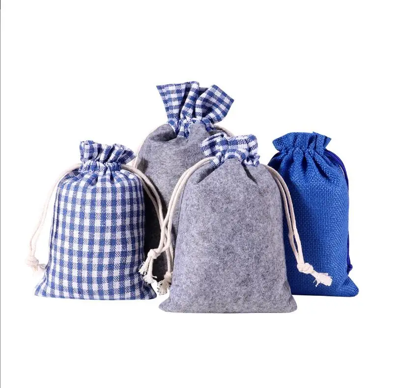 2023 reusable felt fabric drawstring bag christmas felt bag wholesale