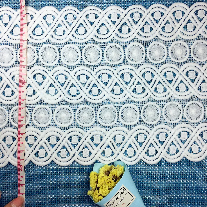 High quality fine milk silk water soluble embroidery lace 19CM  DIY clothing accessories polyester/cotton lace