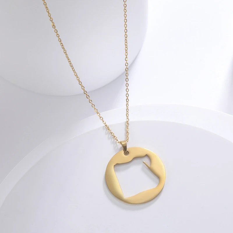 Real 18K Gold Plated Egypt Country Map Necklace Stainless Steel Egypt Flag Necklace Egyptians Charm Jewelry Custom Map
