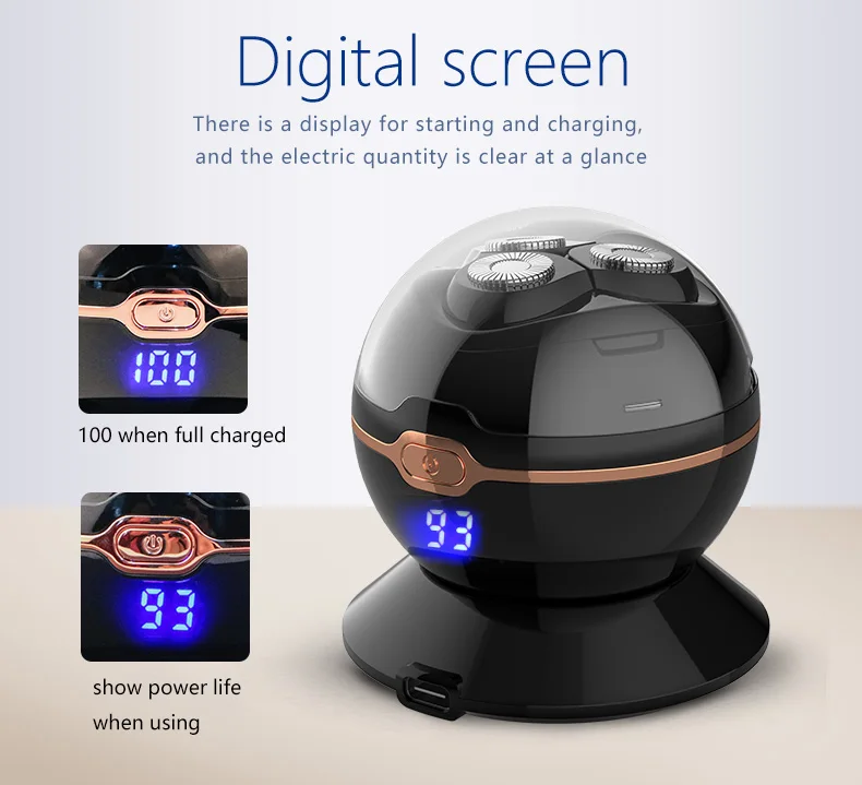 JD-818 электрическая бритва для мужчин Портативный Путешествия длительное время работы от аккумулятора, полностью моющаяся Смарт сферические электрическая бритва