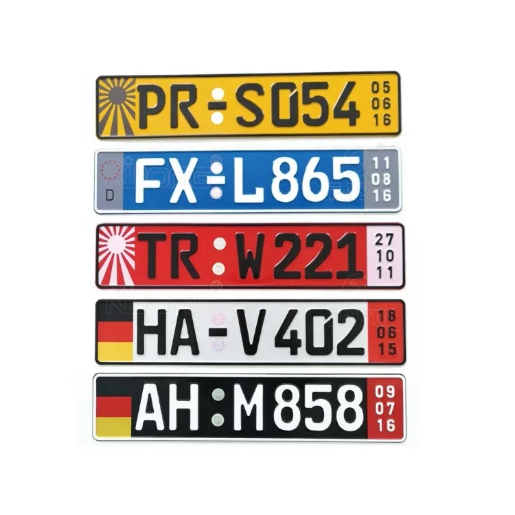 Европейский логотип на заказ, чистый алюминиевый декоративный немецкий номерной знак