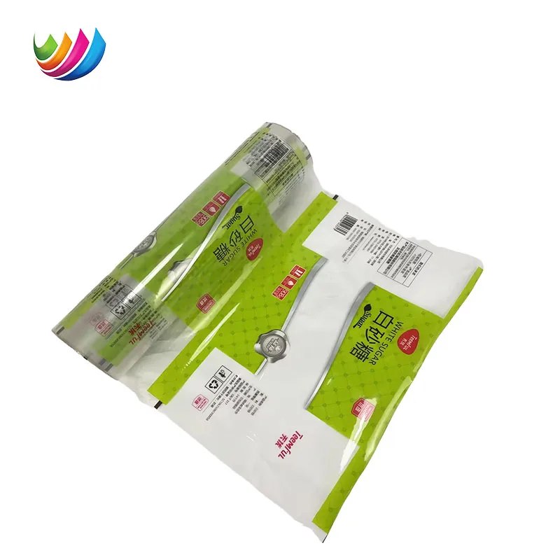OEM Supplier 250g/500g/1kg Glossy Print Nylon White Sugar Packaging Roll Film for Icumsa 45 Food Bag