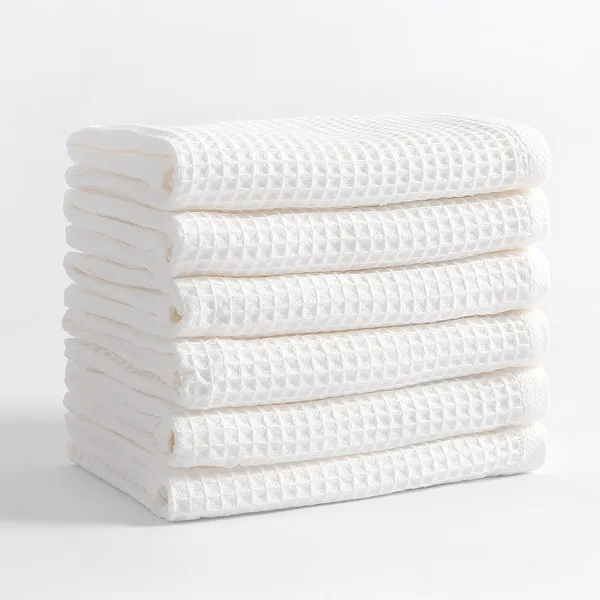 Вафельное полотенце из микрофибры с логотипом на заказ хлопковое вафельное кухонное высоким впитыванием белое банное