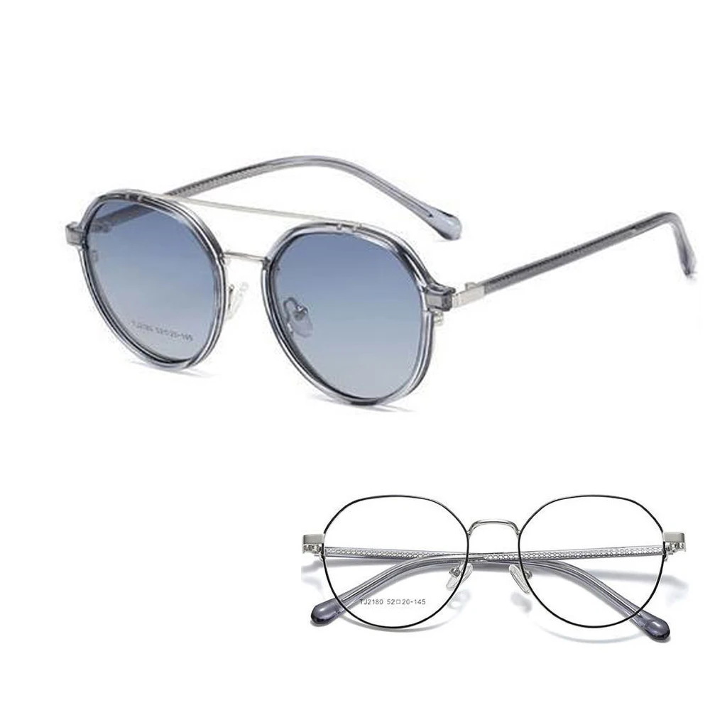Wholesale custom logo metal frame sunglasses for women Clip On Sunglasses Polarized Magnetic Sun Glasses