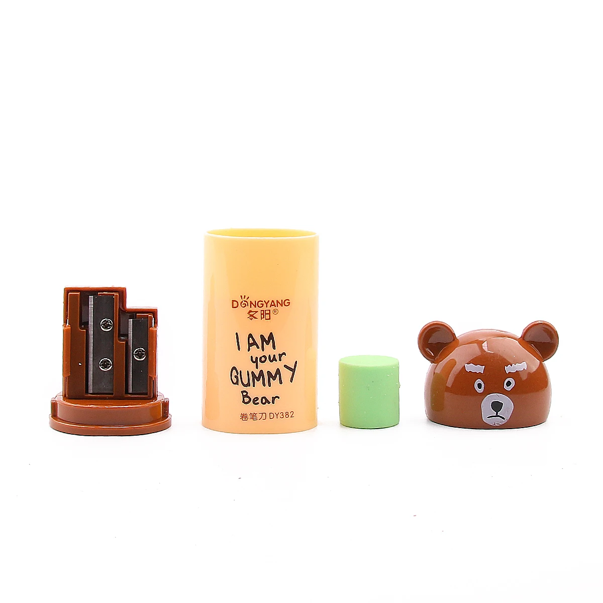 Direct Sale Hot Cheap Good Quality Cool Bear Design Stationery Set Office Gift Pencil Sharpener With An Eraser  For Kids