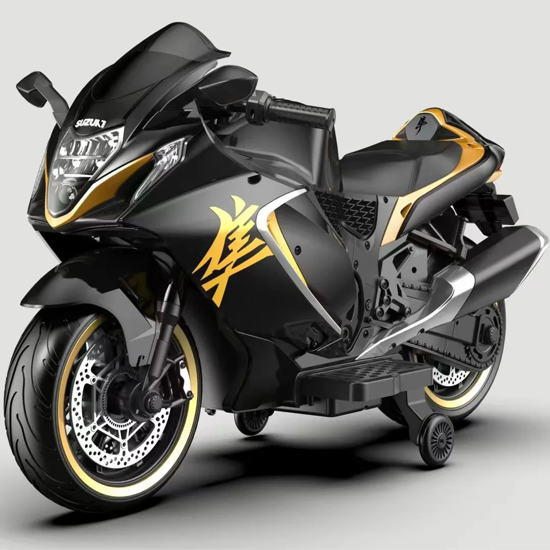 2023 Large size children electric motorcycle charging riding motorbike with flash wheel kids motorcycle