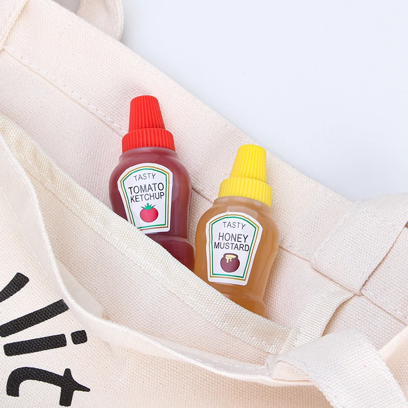 Kitchen Portable Seasoning Bottle Mini Ketchup Bottle Portable Small Pot Salad Sauce Ketchup Honey Mustard 25ml