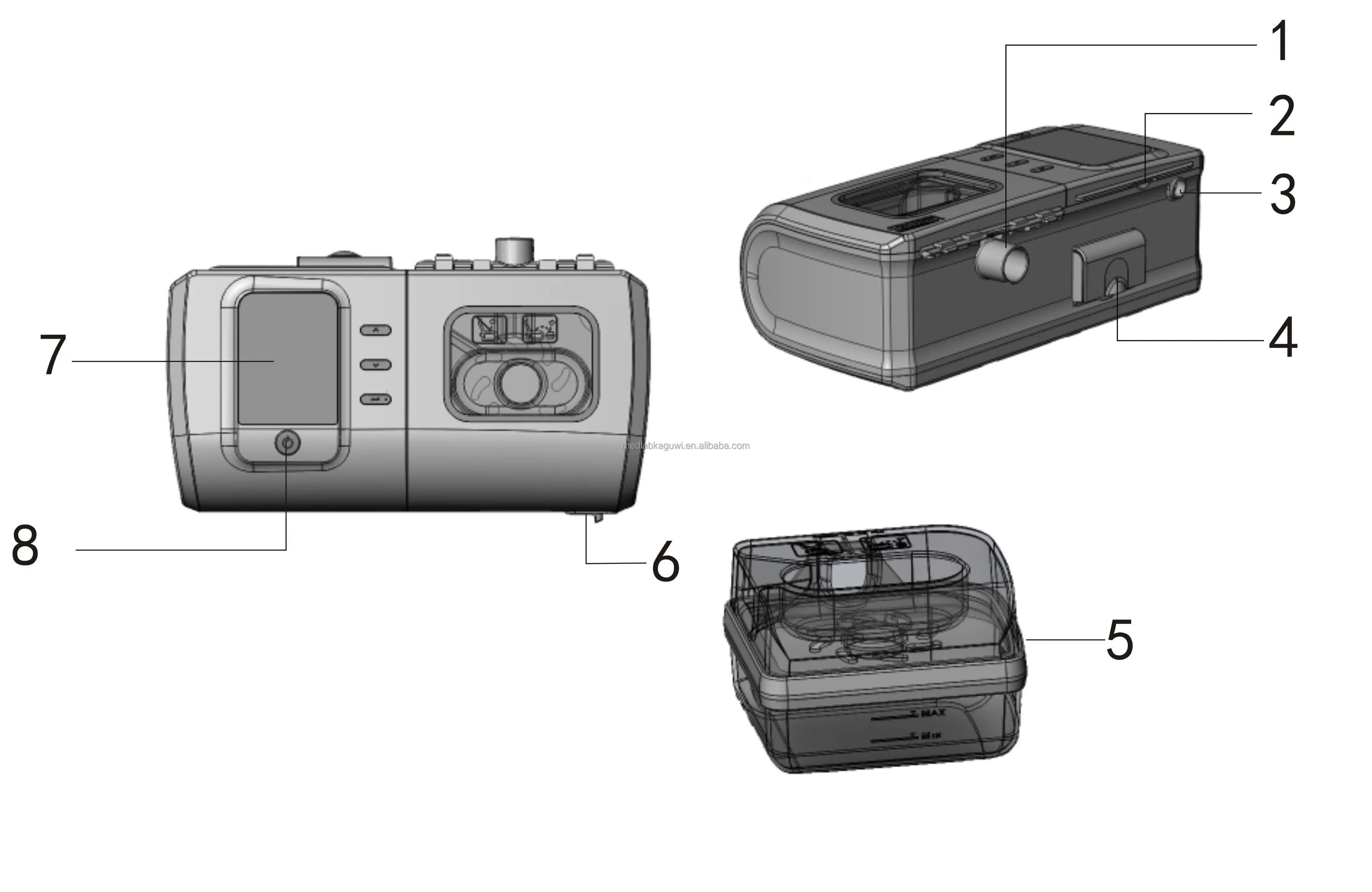 KAGUWI AUTO  CPAP ST30 Apnea BIPAP  res med cpap machine best cpap machine