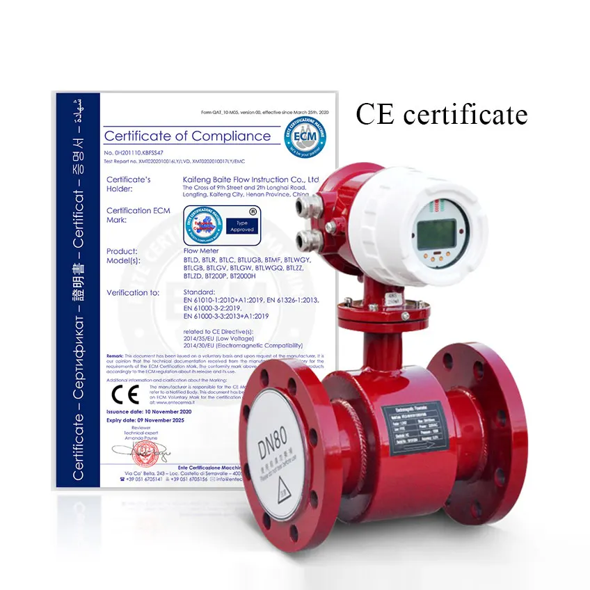 China Manufacturers Acid Resistant DN150 Electromagnetic Flow Meter For Wastewater