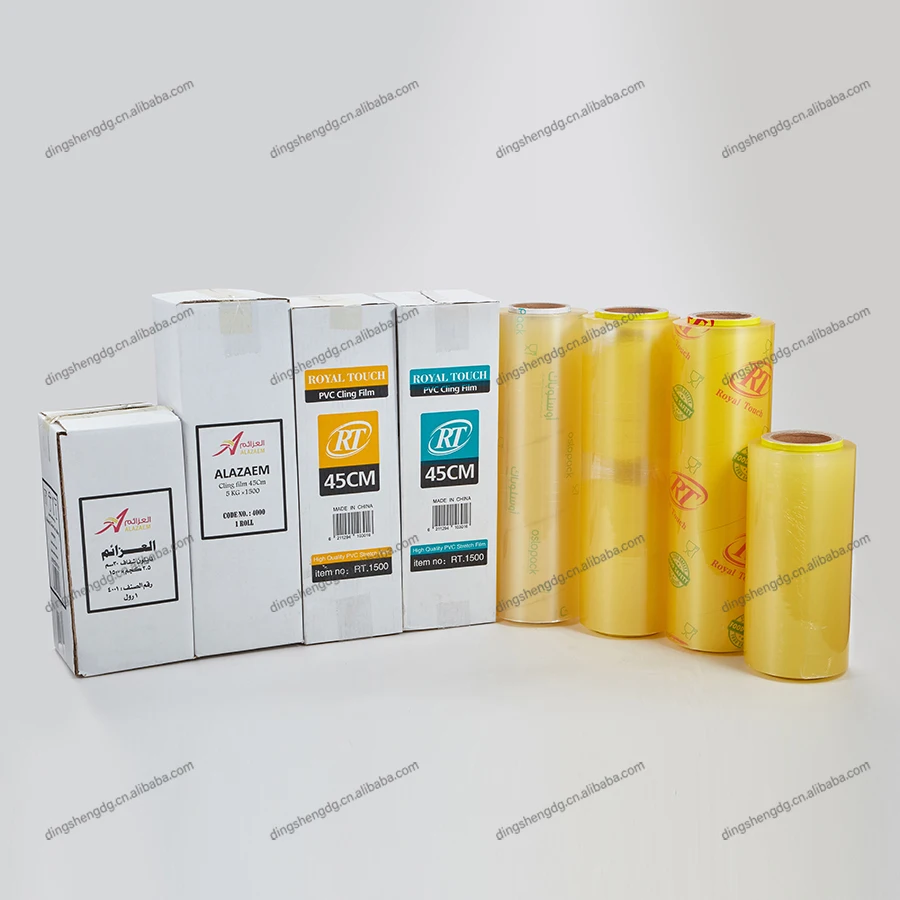 Super PVC Cling Film Food Grade Fresh Keeping Anti-fog Packaging Wrap Roll Cling Film Jumbo Roll for Supermarket Packing Food