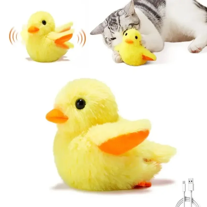 Hot sale Interactive Electronic USB flippy luxury pet cat plush waggincat interactive chew toy