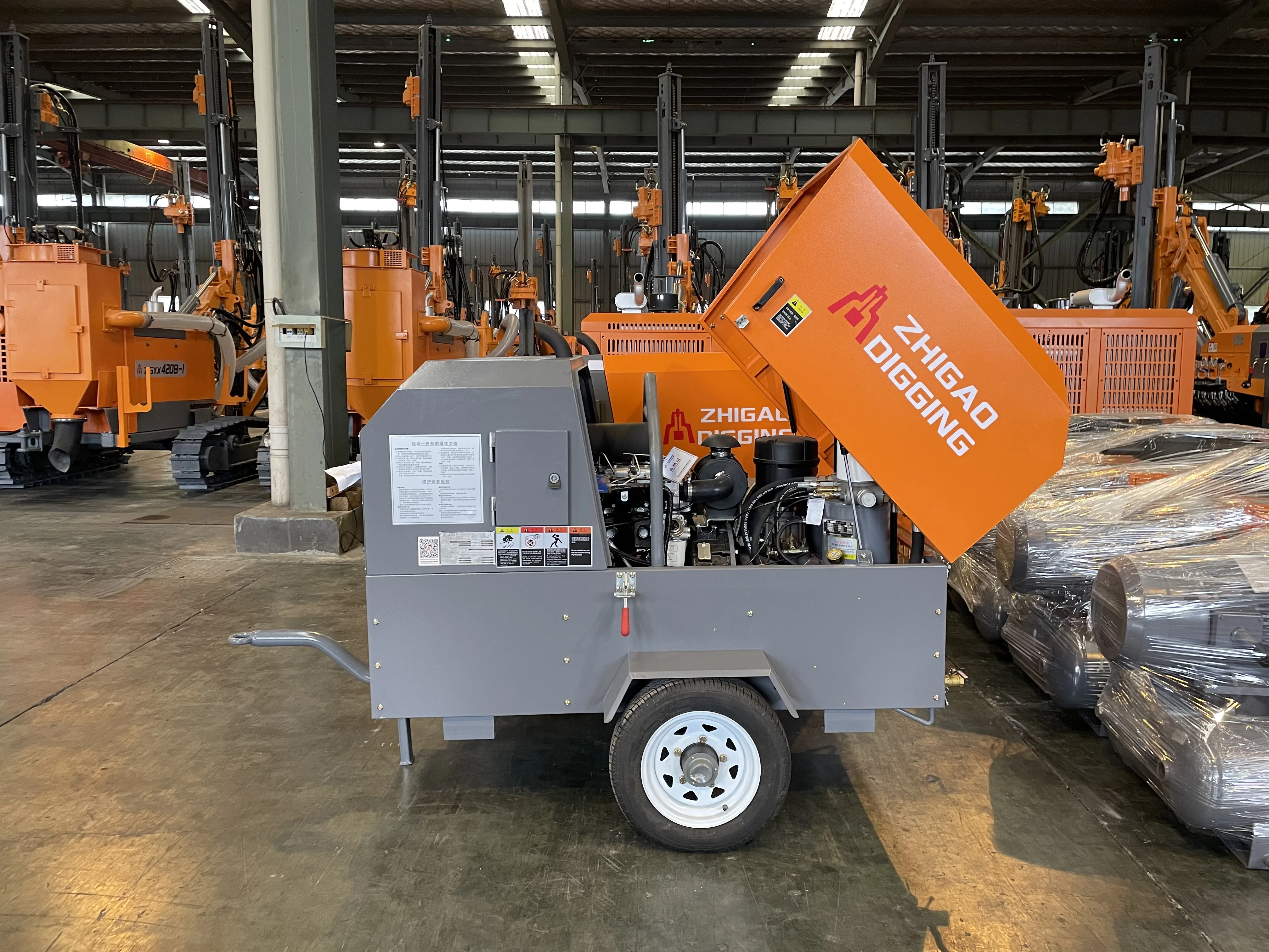 ZEGA 40SCY-7 7bar small portable diesel screw air compressor for rock drill