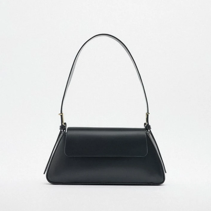 2022 New Arrival Portable Simple PU Leather Capable High Quality Fold Shoulder Bag for women 12*26*5CM