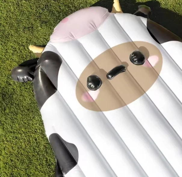 SZ ZHN Custom Summer Holiday Kids Adults Pvc Inflatable Animal Mill Cow Mattress Swimming Pool Floats