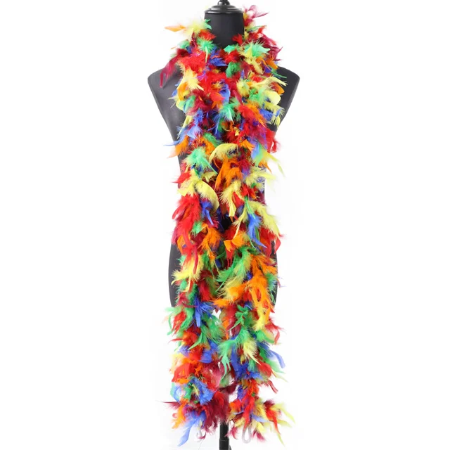 Wholesale Turkey Feather Boa Fluffy Mardi Gras purple green gold Feather Strip Trim Boa