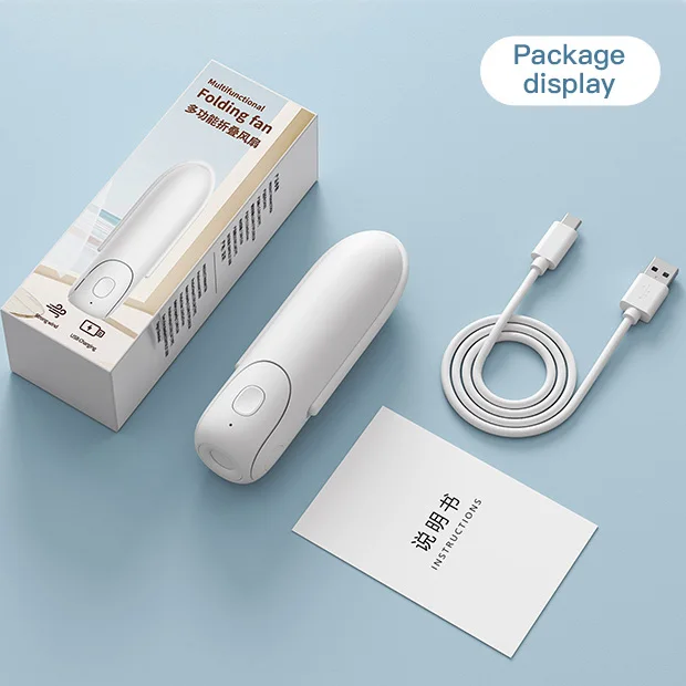 Portable Cooling Hand Fan 1200mAh Outdoor Rechargeable Mini Air Cooler Foldable Handheld Fan With led light Power Bank