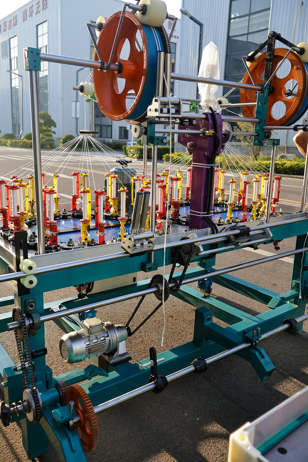 Yunbian (90-48-2) electric wire braiding machine 48spindle 2 head rope braiding machine behind take-up system wires cable