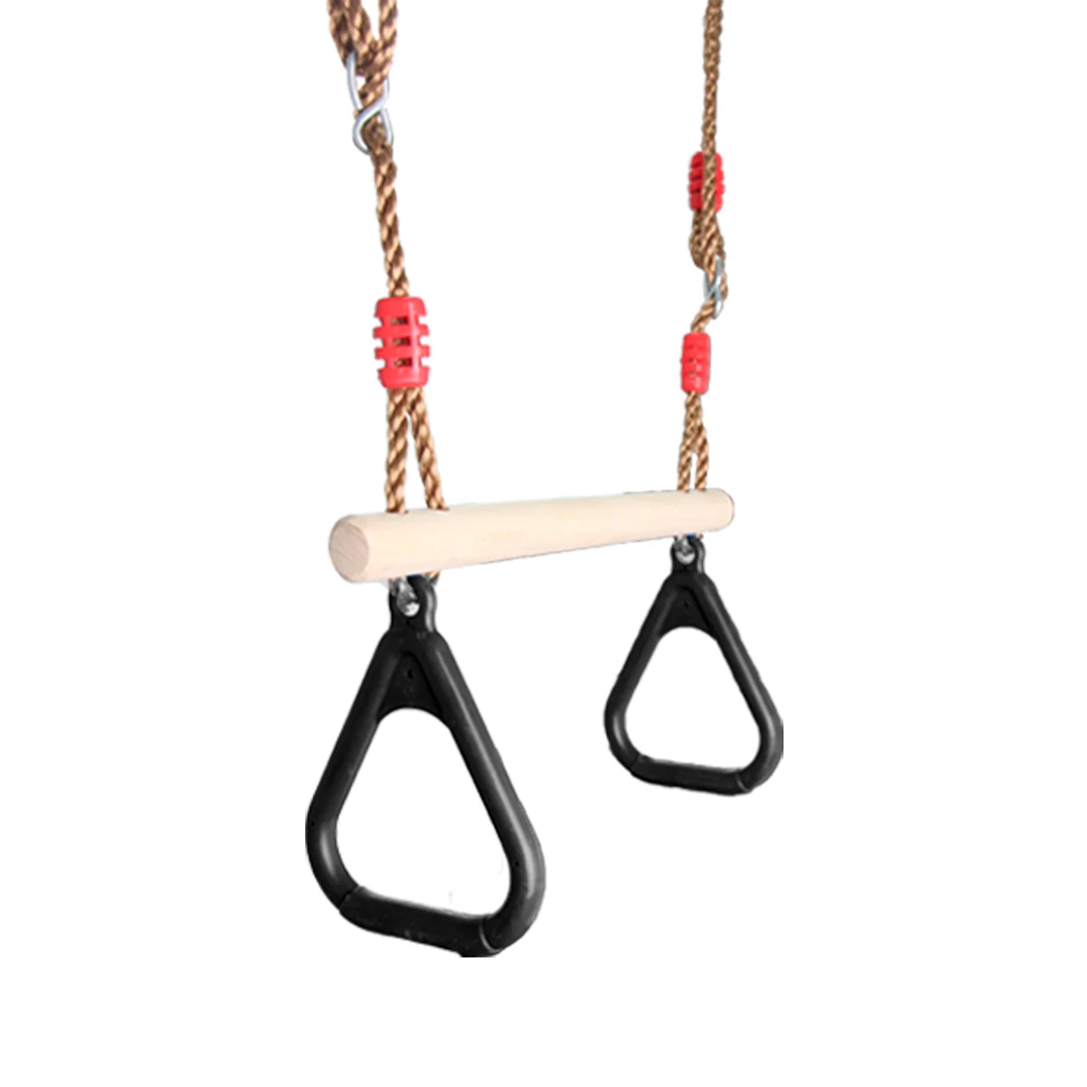 Детская игровая площадка, деревянная трапециевидная качели с пластиковыми кольцами, кольца для тренажерного зала
