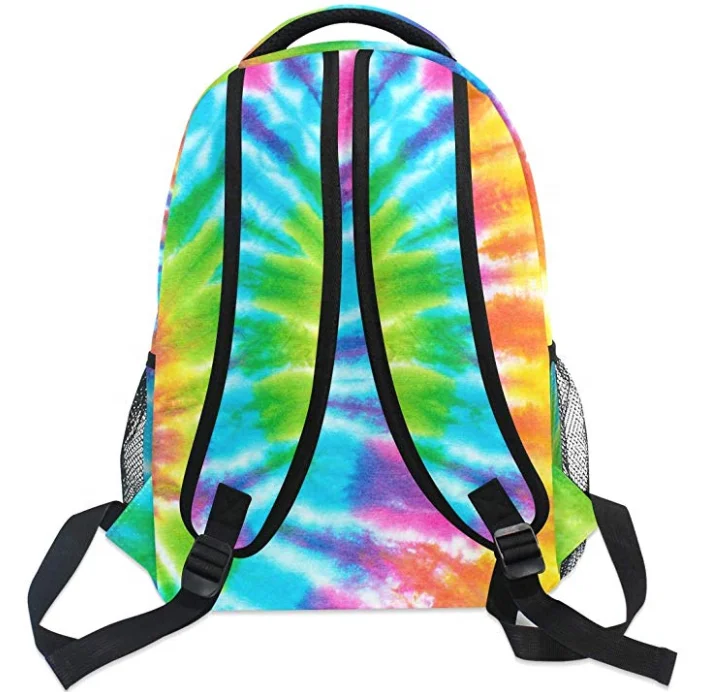 Backpacks Tie Dye Rainbow Spiral Pattern College School Book Bag Travel Hiking Camping Daypack