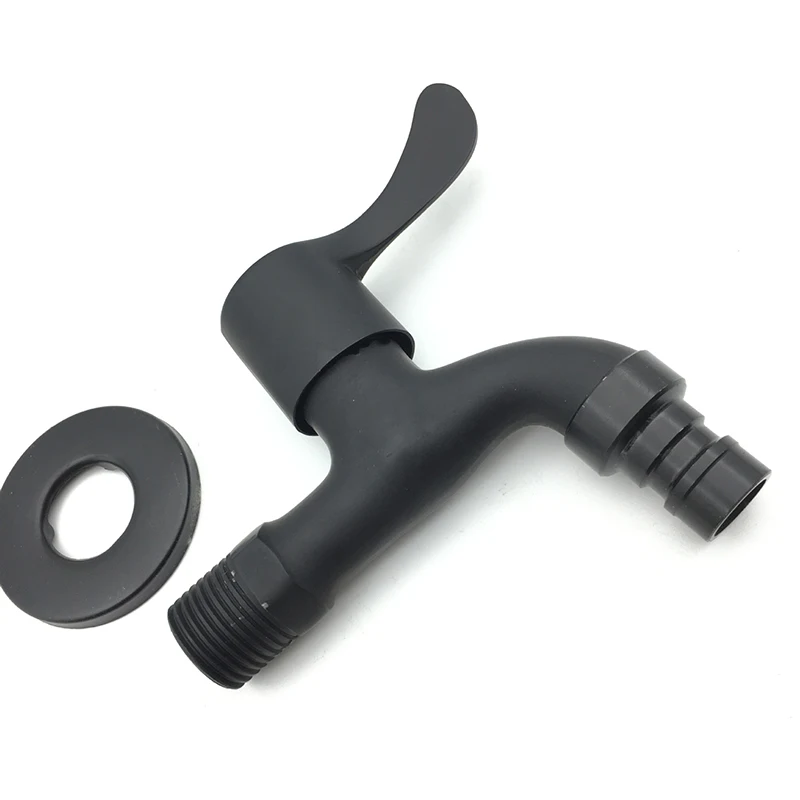 Black Wall Mount Tap Fast Opening Garden Water Outdoor Faucet for Bathroom