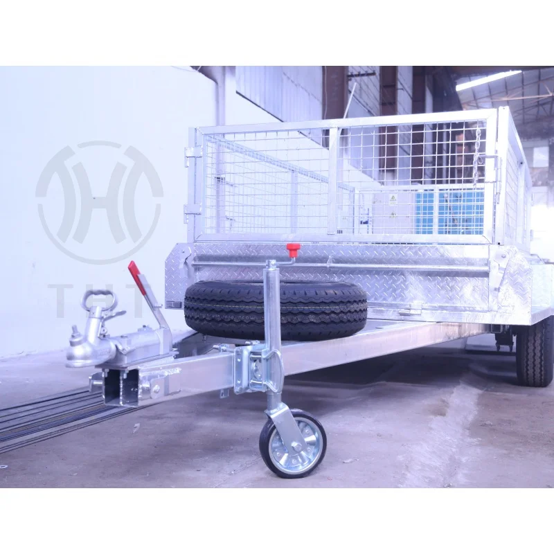 8x5 9x5 10x5 10x6 cargo Transportation 3500kg ATM  heavy duty Galvanized Tandem axle Box Trailer with mesh cage