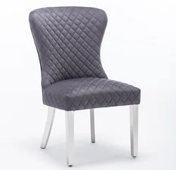 Luxury dinning room chair set for furniture Metal stainless steel leg  restaurant dining chair