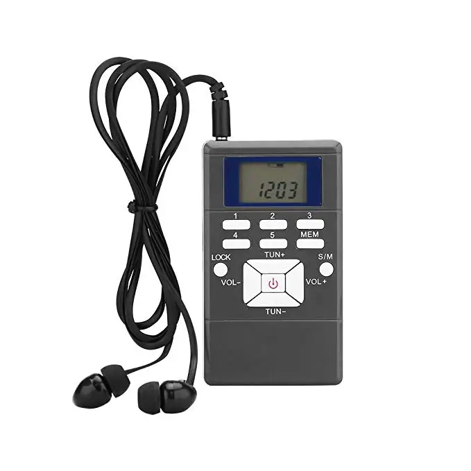 Mini Stylish LCD Display FM Walkman Radio Excellent Reception Stereo Pocket Radio with Earphone for Large Outdoor Conferences